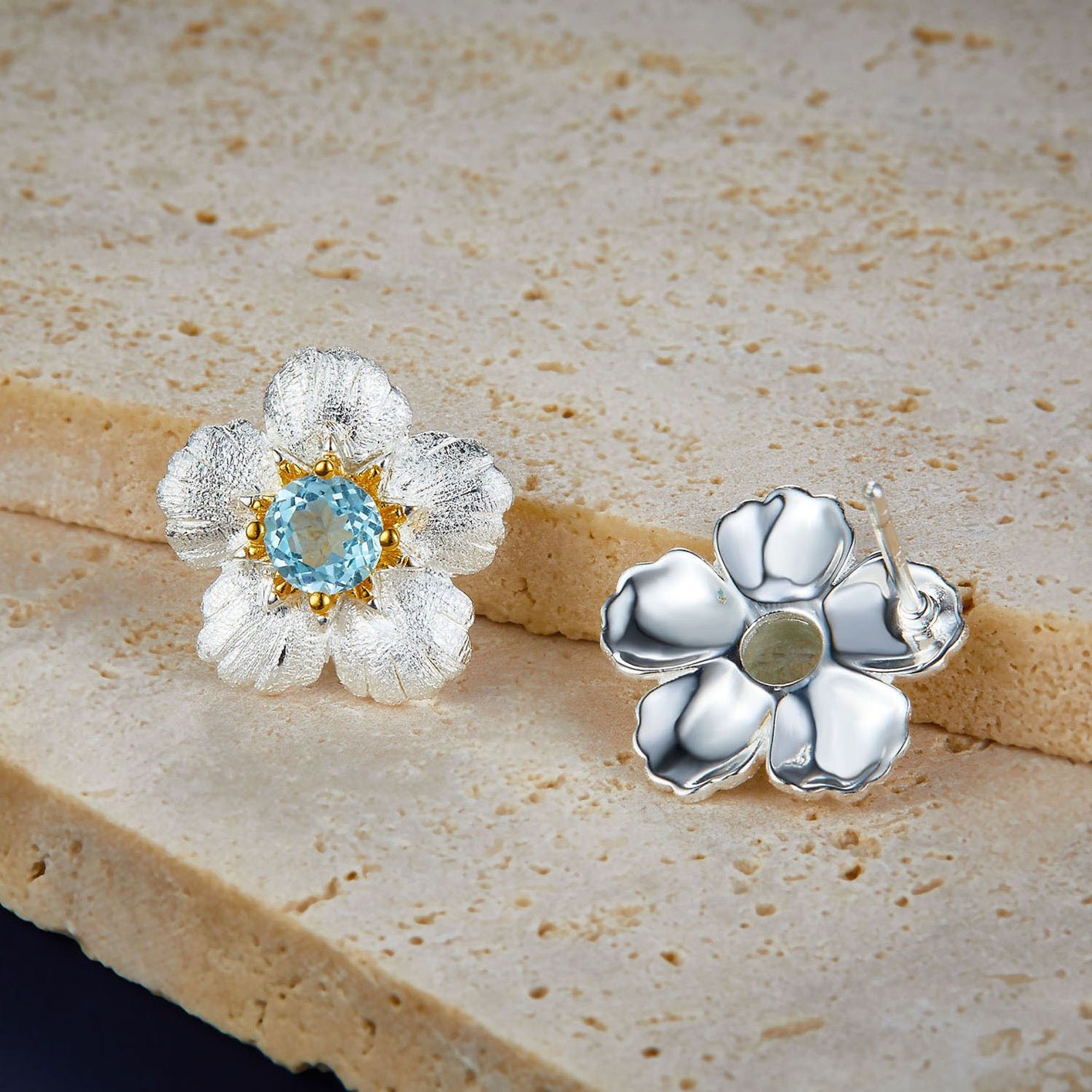 Bleu de Jardin Studs - Pure Gems & Stones Store: Awakened Days