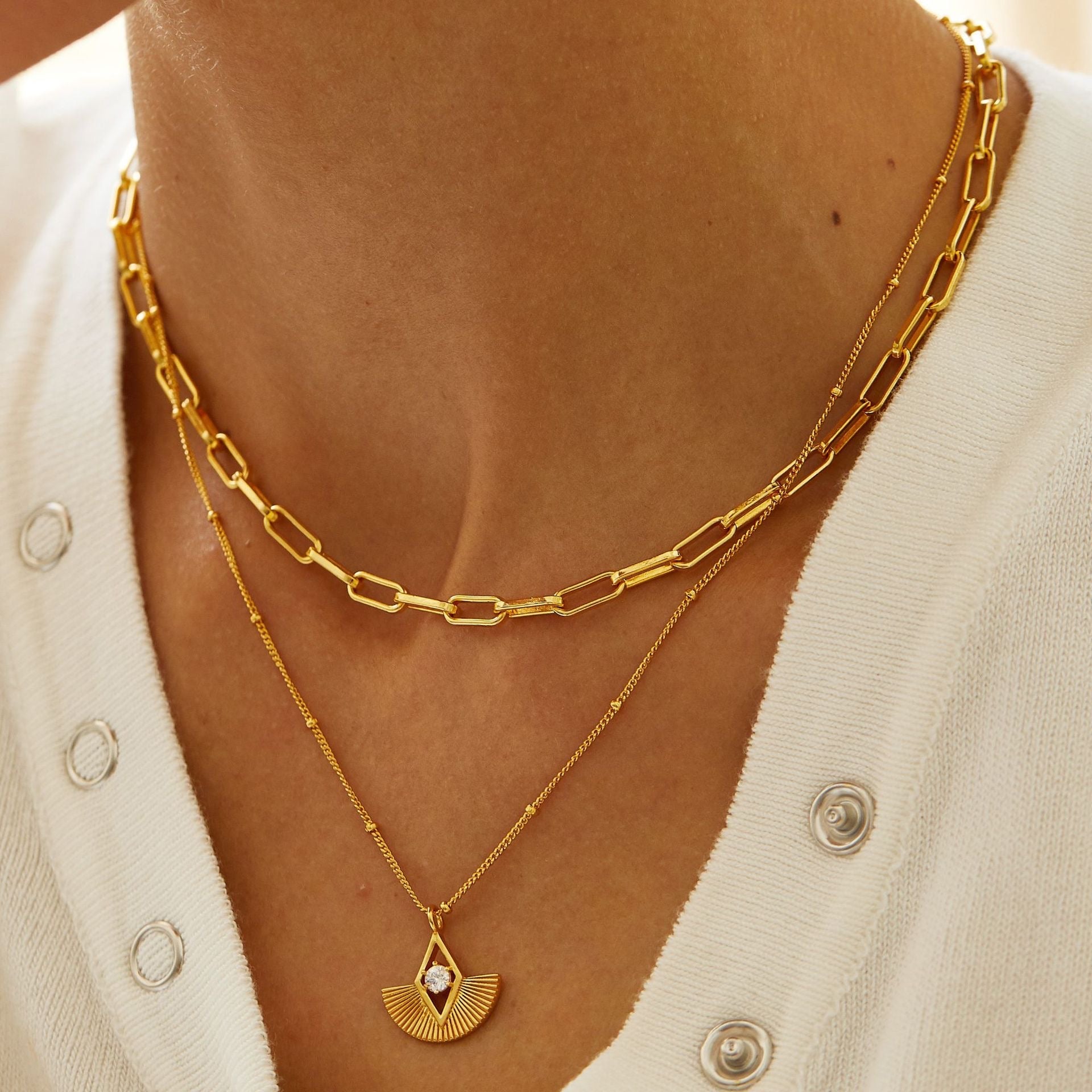 Éventail d’Or Necklace - Pure Gems & Stones Store: Awakened Days