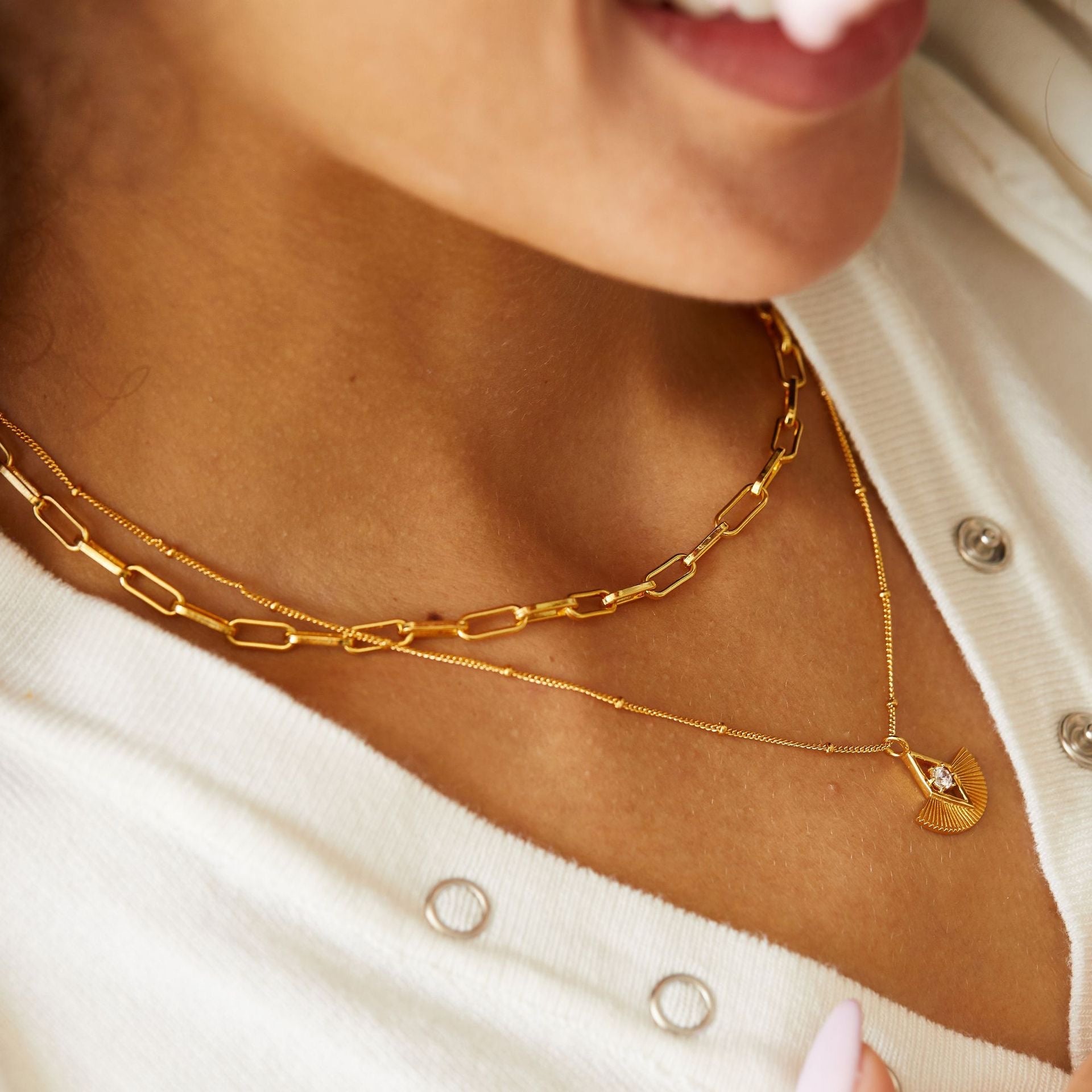 Éventail d’Or Necklace - Pure Gems & Stones Store: Awakened Days