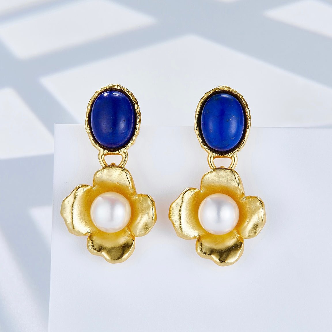 Fleur de Lapis Earrings - Pure Gems & Stones Store: Awakened Days
