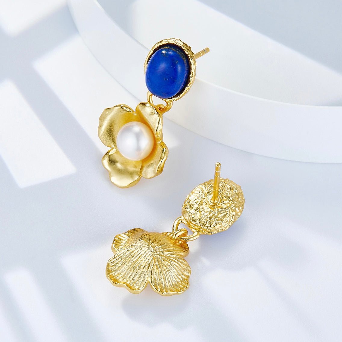 Fleur de Lapis Earrings - Pure Gems & Stones Store: Awakened Days