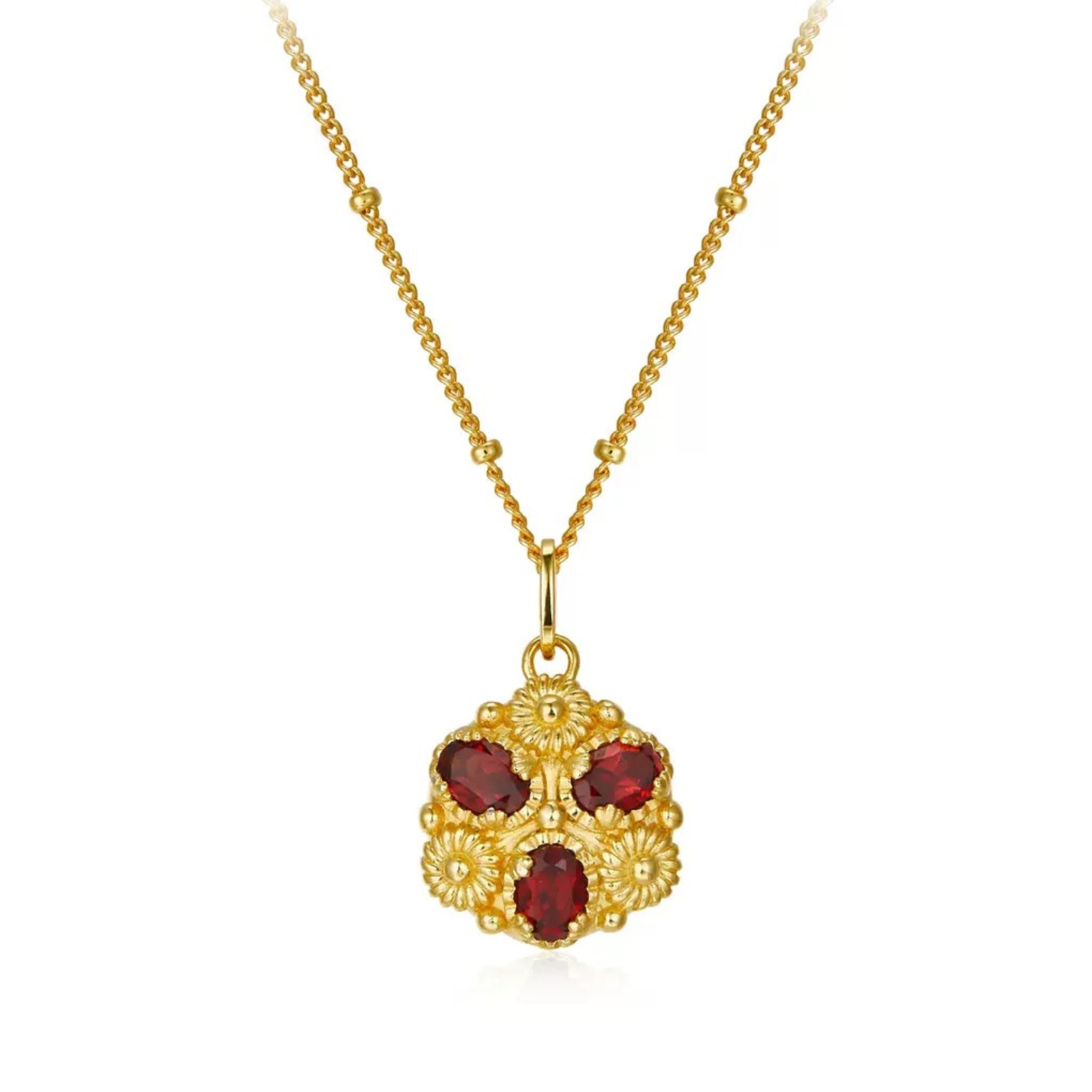 Fleur Royale Garnet Necklace - Pure Gems & Stones Store: Awakened Days