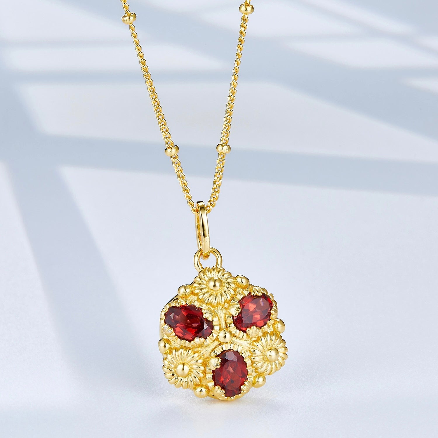 Fleur Royale Garnet Necklace - Pure Gems & Stones Store: Awakened Days
