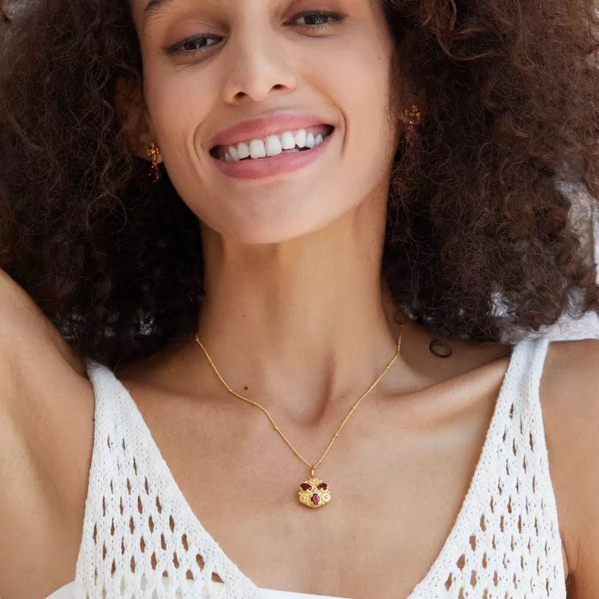 Fleur Royale Garnet Necklace - Pure Gems & Stones Store: Awakened Days