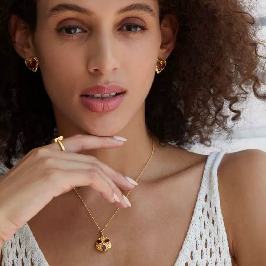 Fleur Royale Garnet Necklace - Pure Gems & Stones Store: Awakened Days