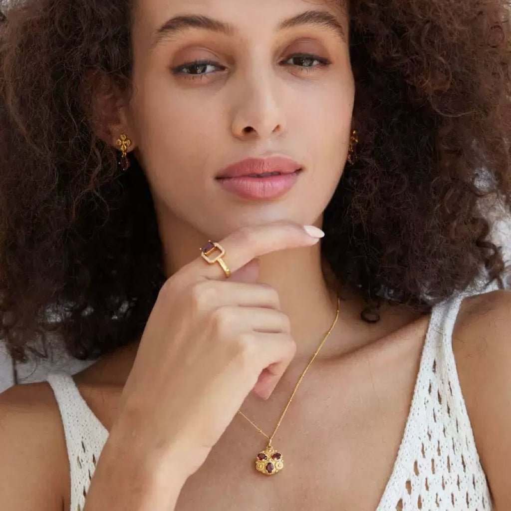 Fleur Royale Garnet Necklace - Pure Gems & Stones Store: Awakened Days
