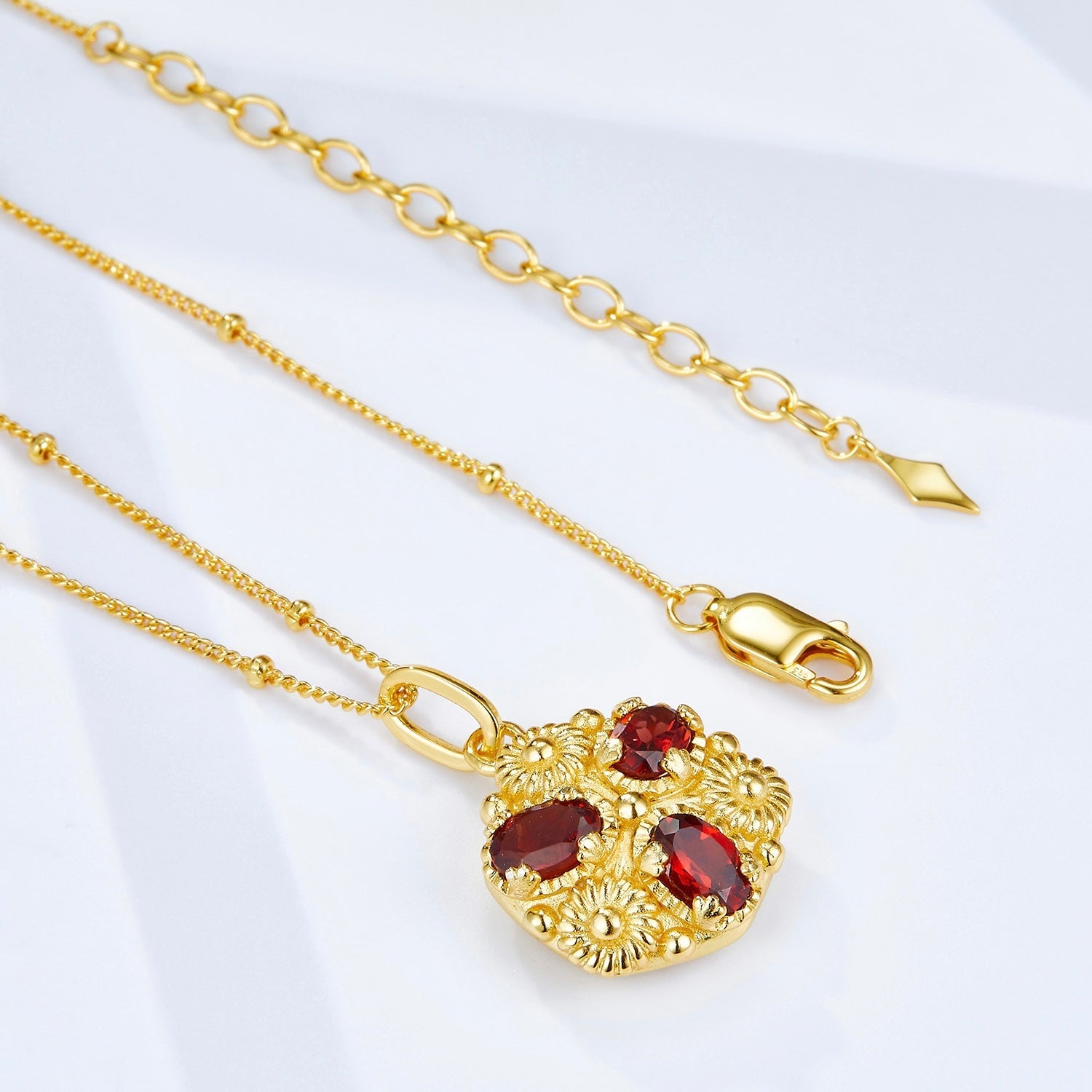 Fleur Royale Garnet Necklace - Pure Gems & Stones Store: Awakened Days
