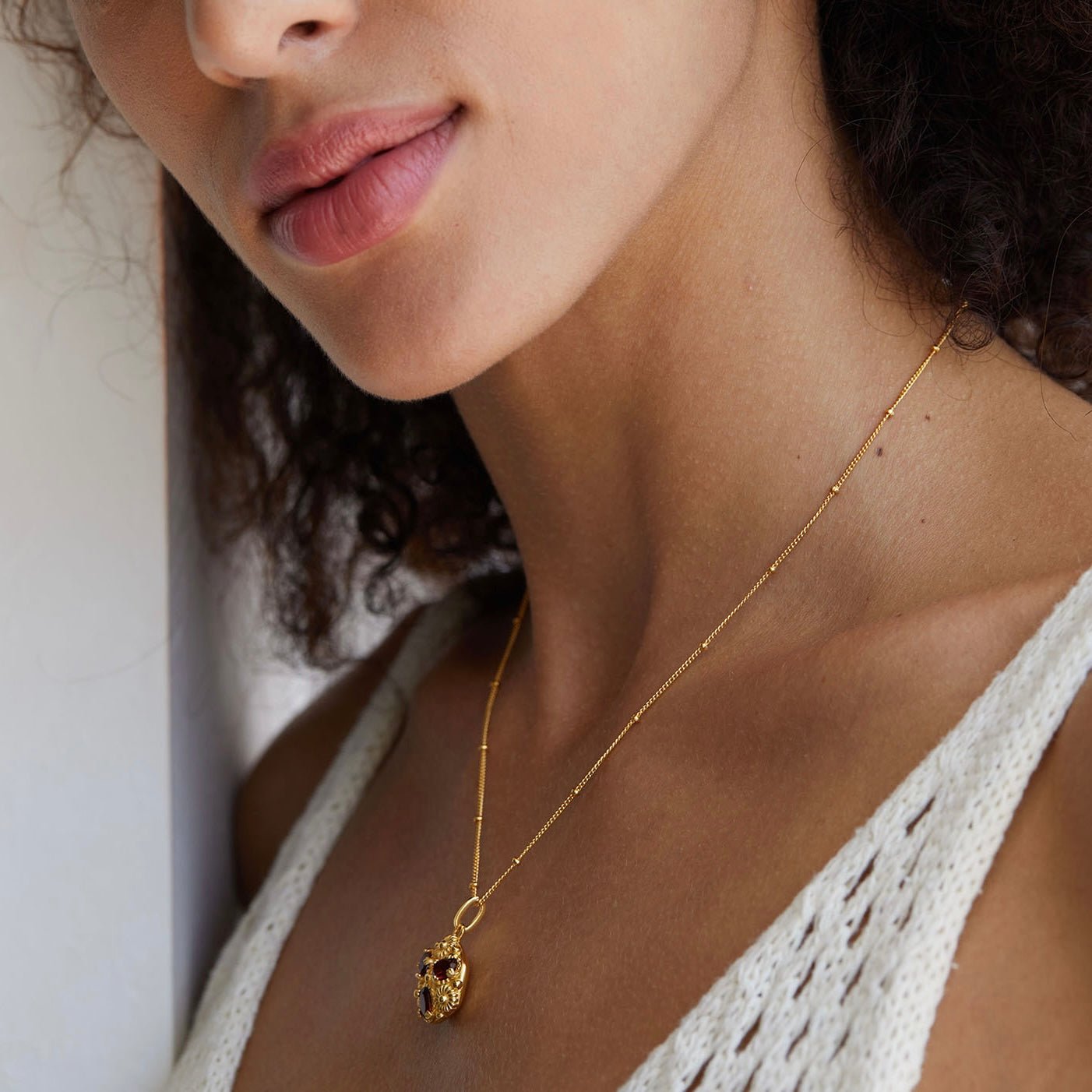 Fleur Royale Garnet Necklace - Pure Gems & Stones Store: Awakened Days