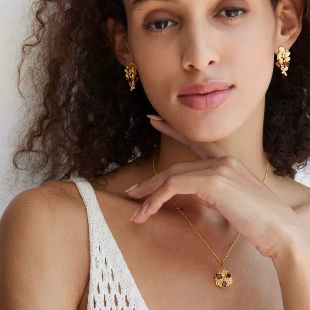 Fleur Royale Garnet Necklace - Pure Gems & Stones Store: Awakened Days