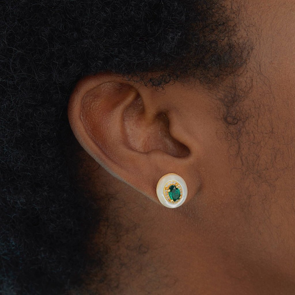 Halo de Vert Studs - Pure Gems & Stones Store: Awakened Days