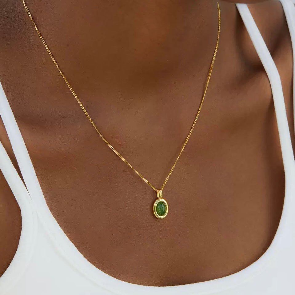 Jade Ovale Necklace - Pure Gems & Stones Store: Awakened Days