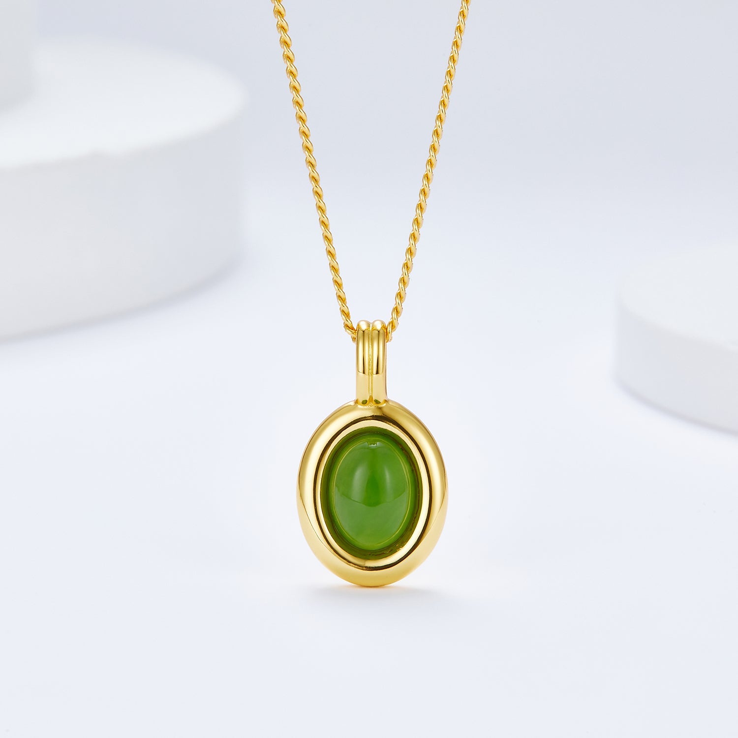 Jade Ovale Necklace - Pure Gems & Stones Store: Awakened Days