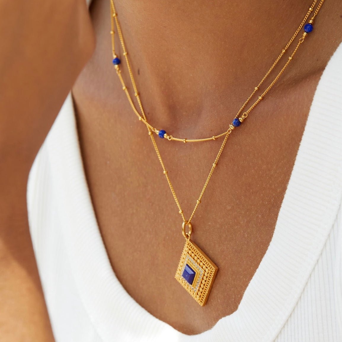 Louvre Lapis Necklace - Pure Gems & Stones Store: Awakened Days