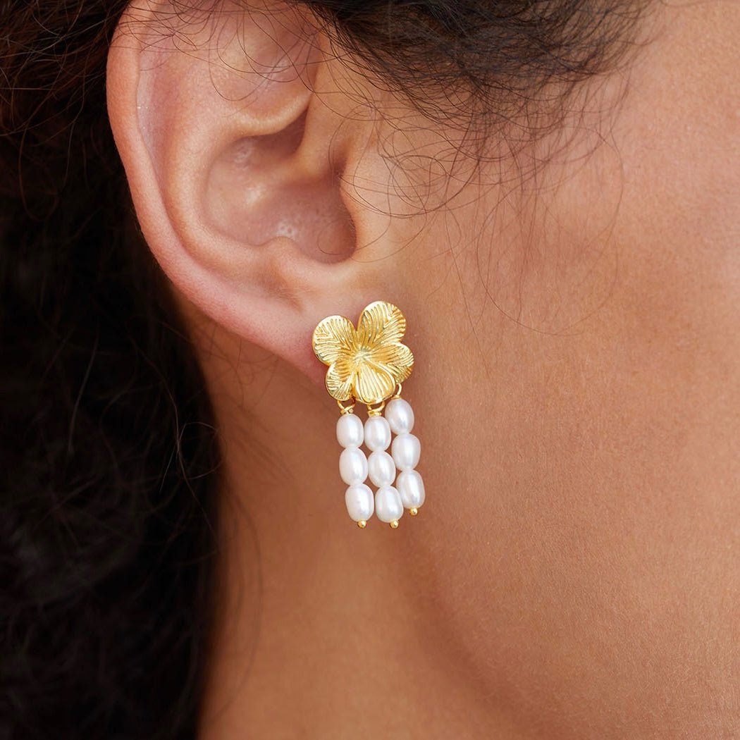 Pearl Cascade Earrings - Pure Gems & Stones Store: Awakened Days