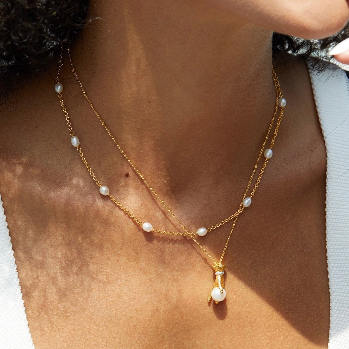 Pearl in Palm Necklace - Pure Gems & Stones Store: Awakened Days
