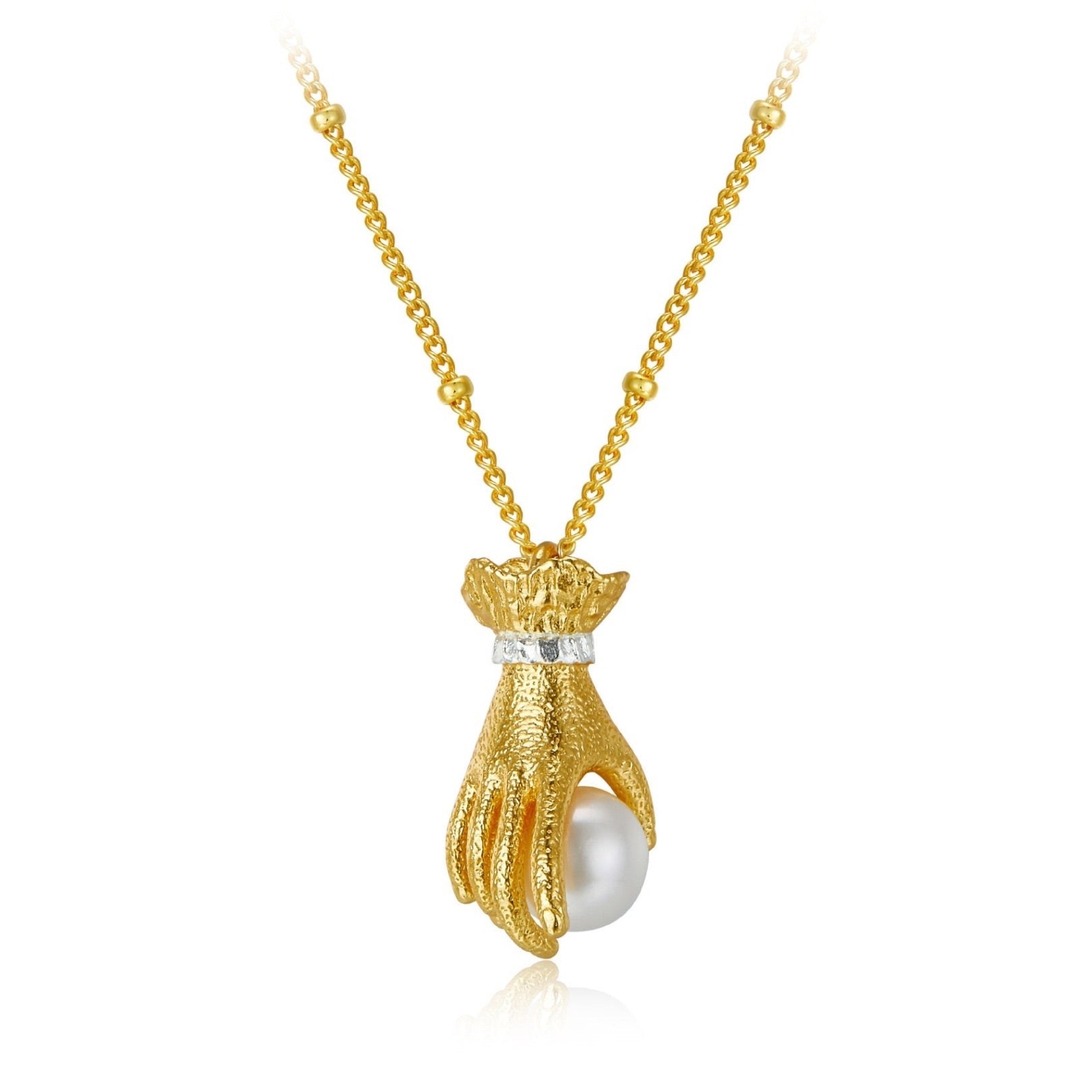 Pearl in Palm Necklace - Pure Gems & Stones Store: Awakened Days