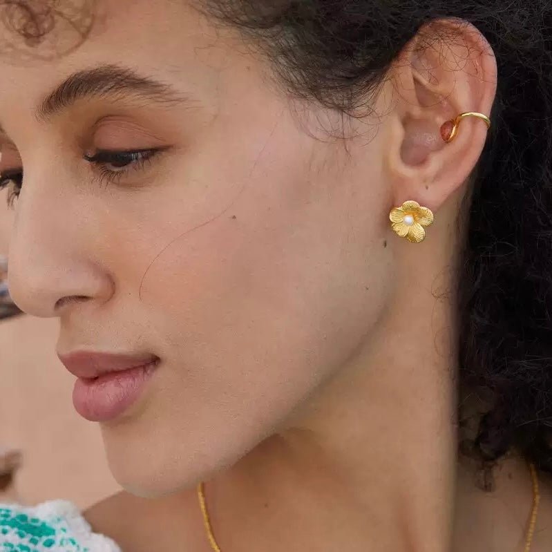 Petal Pearl Studs - Pure Gems & Stones Store: Awakened Days