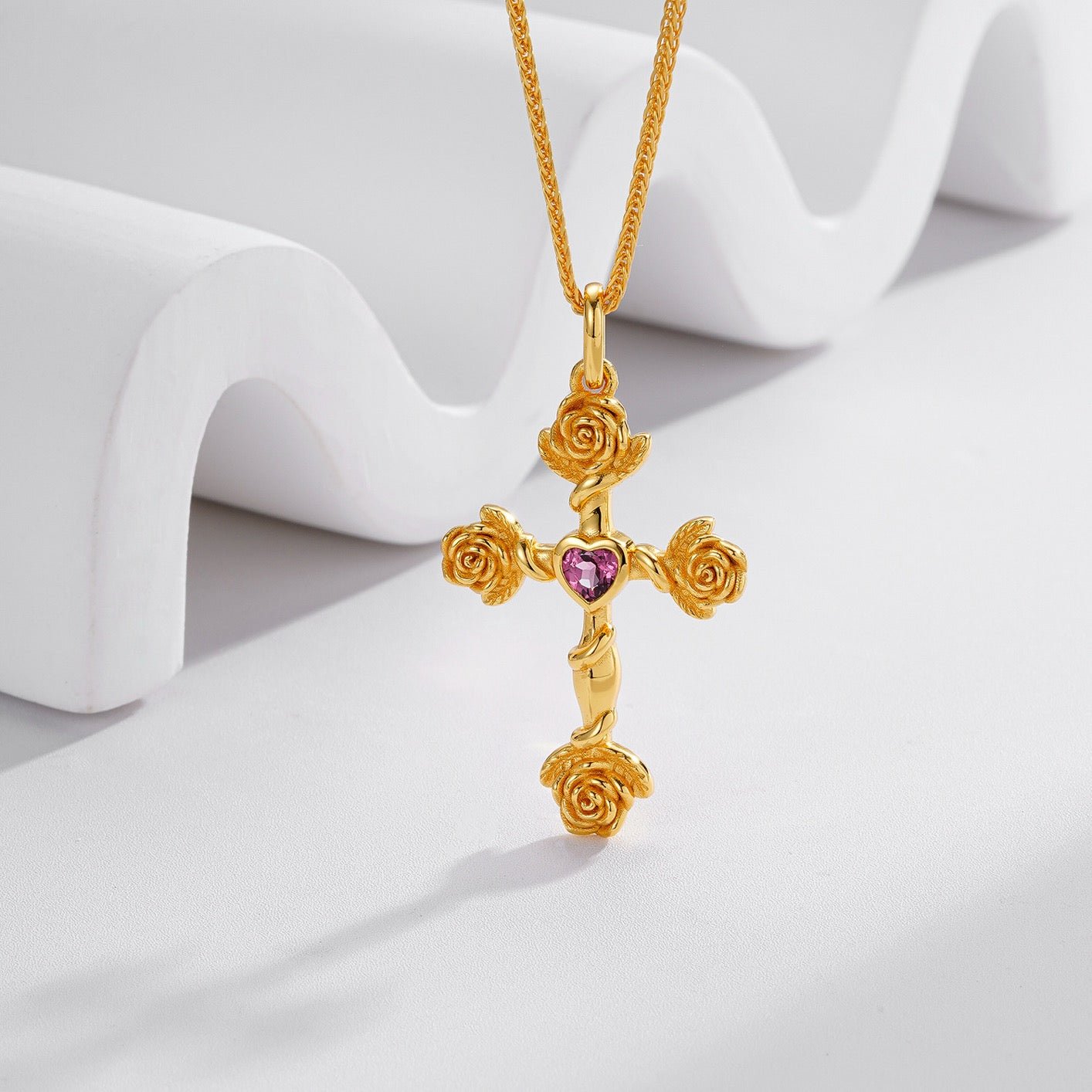 Rosevine Cross Necklace - Pure Gems & Stones Store: Awakened Days