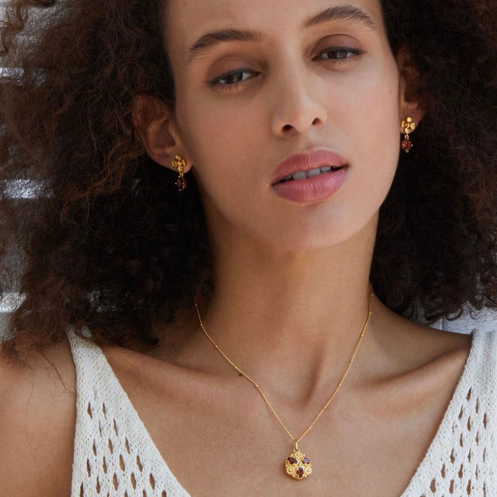 Rouge Fleur Earrings - Pure Gems & Stones Store: Awakened Days