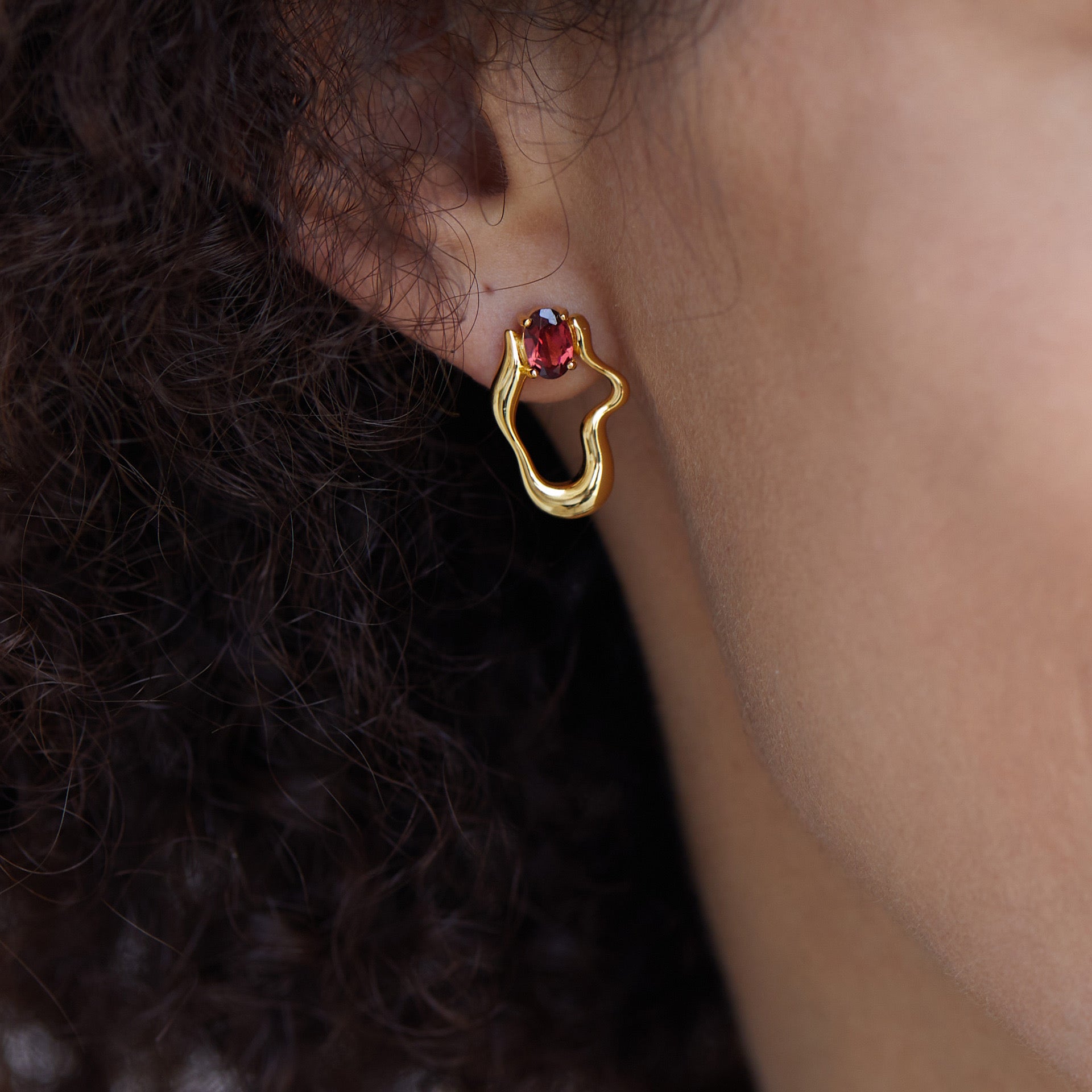 Rouge Wave Earrings - Pure Gems & Stones Store: Awakened Days