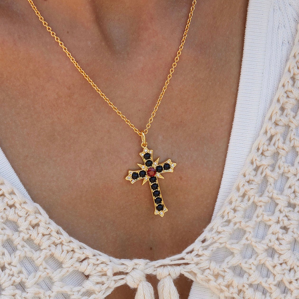 Sovereign Cross Necklace - Pure Gems & Stones Store: Awakened Days