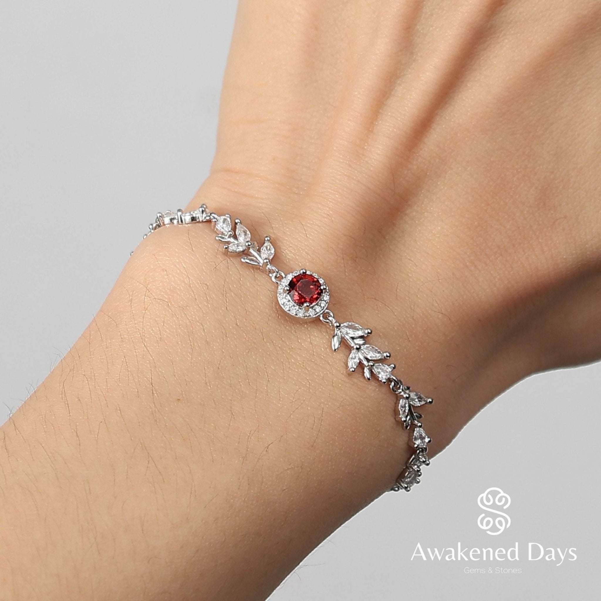 Wheatline Bracelet - Featuring Garnet - Pure Gems & Stones Store: Awakened Days